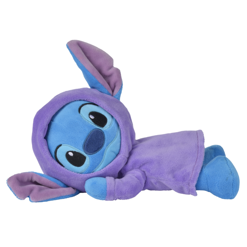  - stitch and angel - plush sleeping reversible blue purple 25cm 